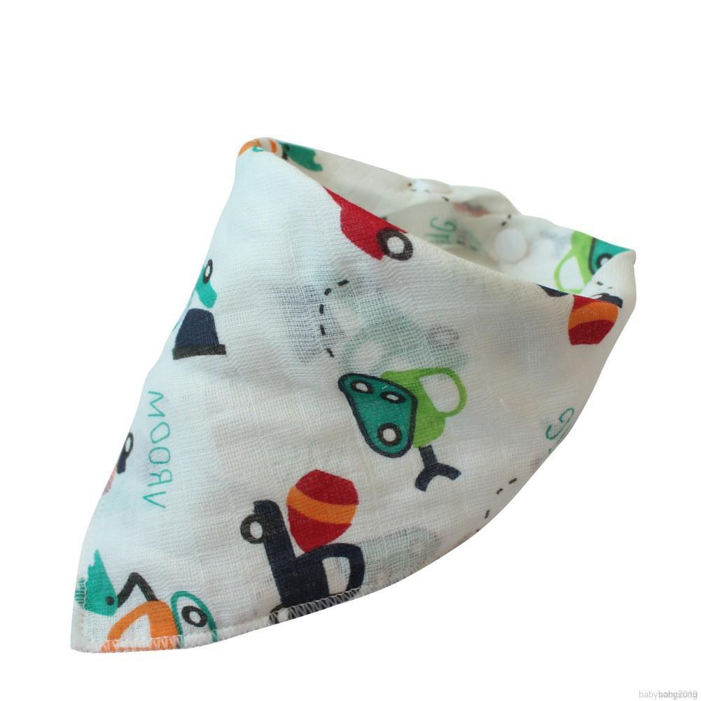 ✨ Kimi ๑ Baby Bibs High Quality Triangle Double Layers Cotton Cartoon Print Bib Infany Cotton Triangle Mouth Towel
