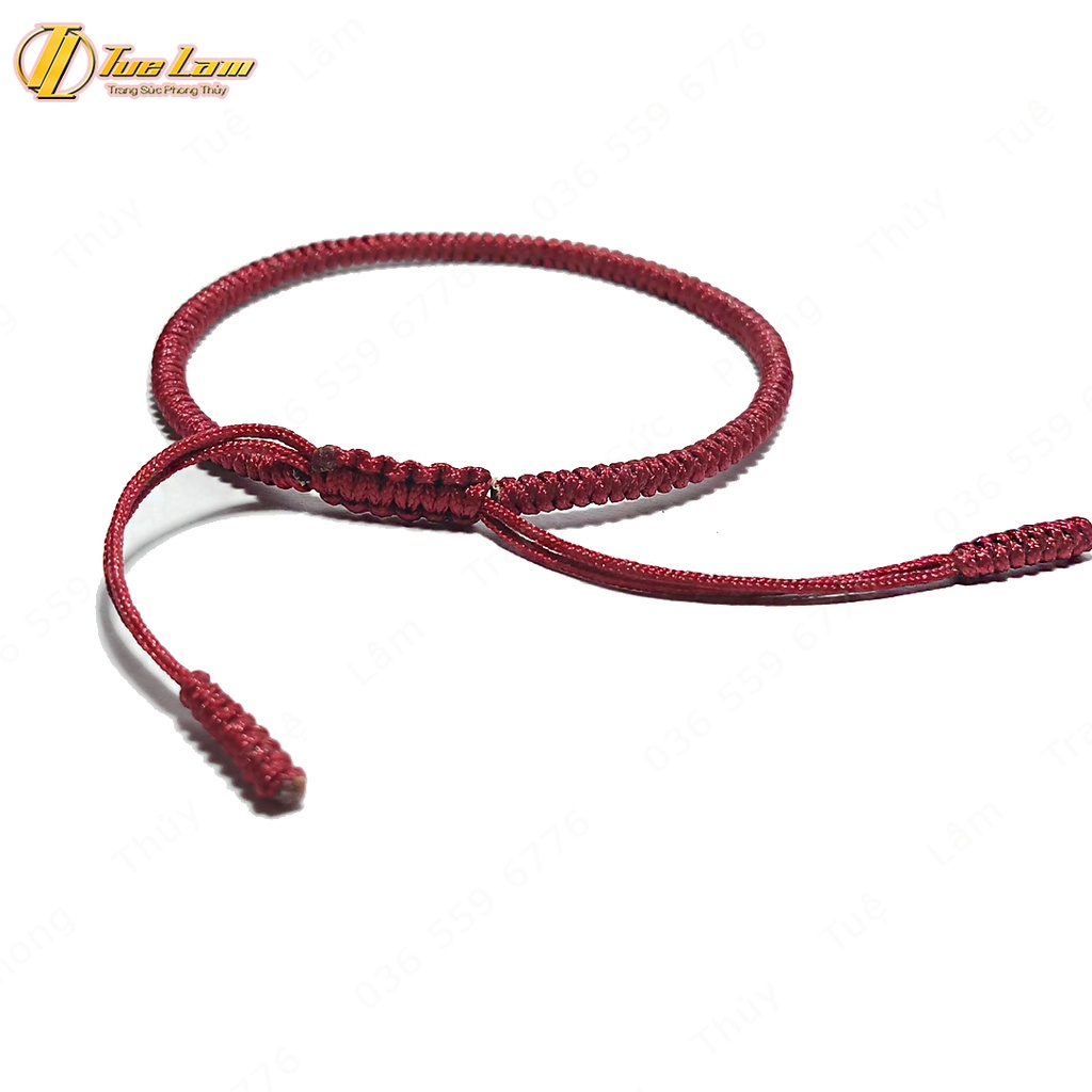 Vòng Tay Chỉ Đỏ Đô Trơn May Mắn Bình An Làm Handmade - Tuệ Lâm