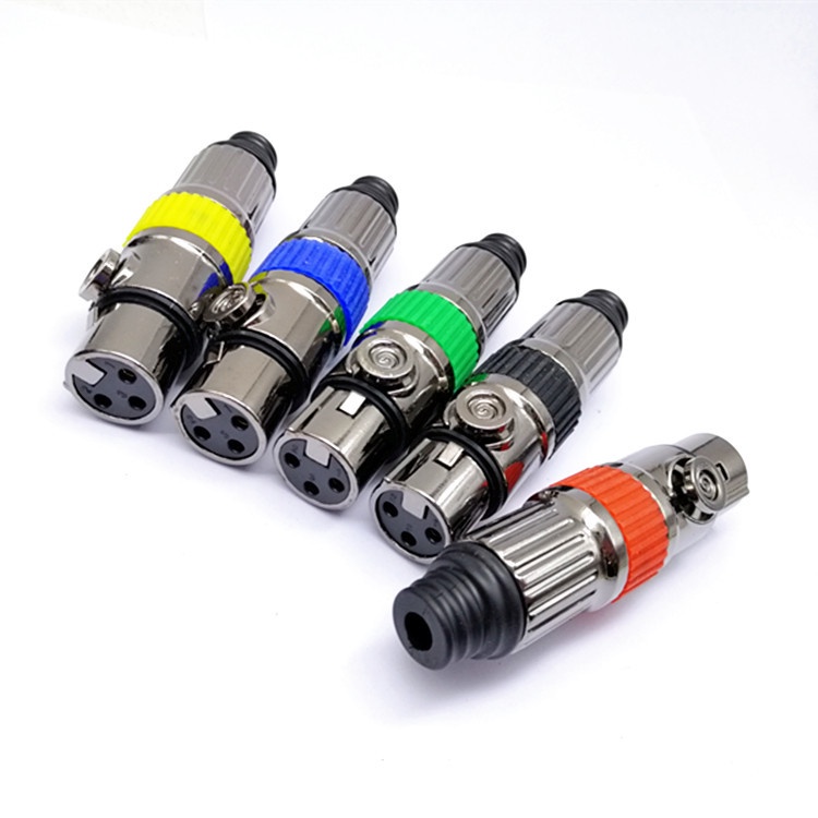 Jack Canon cái  chân kết nối đồng nguyên chất, đầu nối XLR chân hàn mạ vàng, nhiều màu