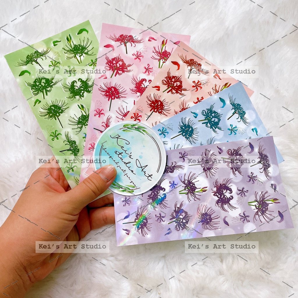 Mẫu hoa bỉ ngạn, trung quốc, nhiều màu, cán hologram