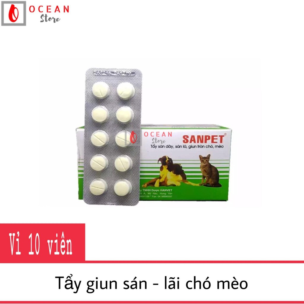 (Lẻ 1 vỉ) SANPET cho chó mèo (5kg/viên)