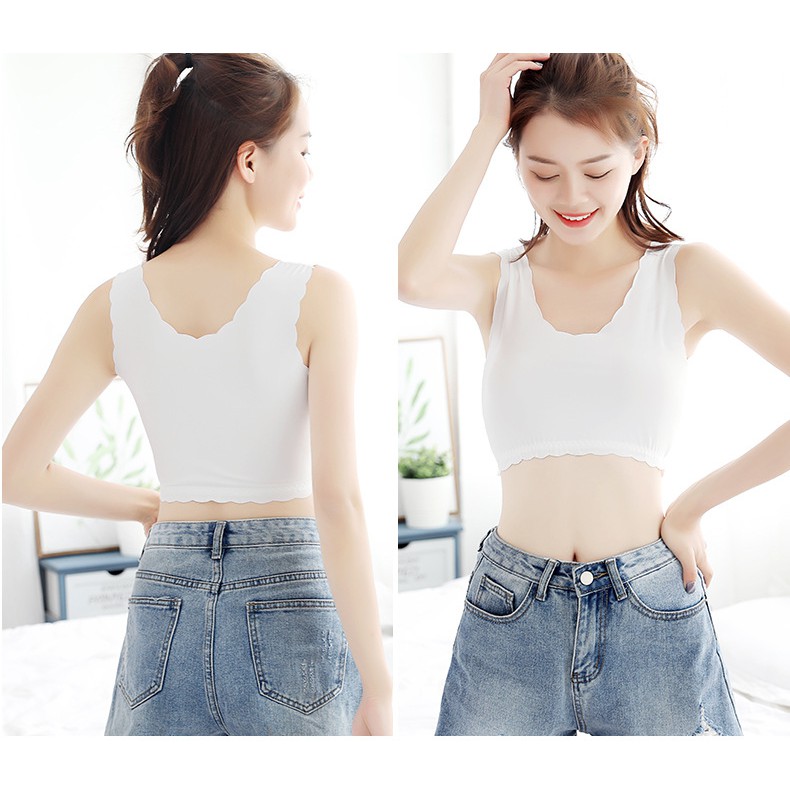 Áo croptop nữ chất mát lạnh mềm mịn thời trang thu đông 2019 - Áo mặc trong