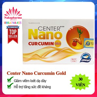 [KÈM QUÀ] Center Nano Curcumin Gold – Giảm viêm loét dạ dày, viêm đại tràng, tăng sức đề kháng, mau lành vết thương