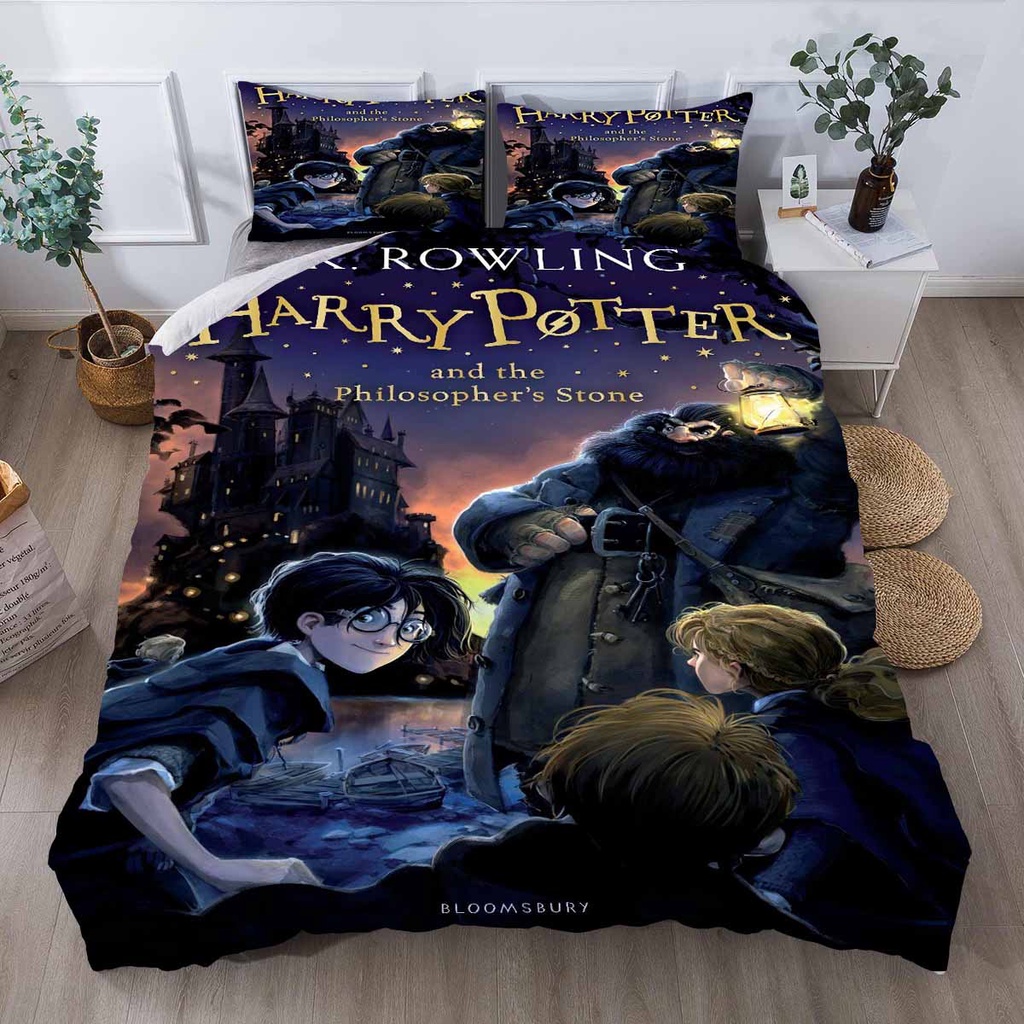 Mới Bộ Chăn Ga Và Vỏ Gối 3 Trong 1 Phong Cách Harry Potter