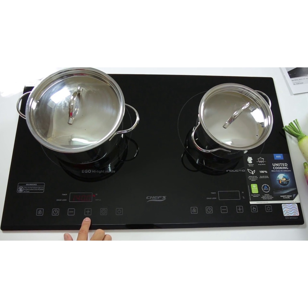Bếp từ đôi Chefs EH-DIH321 - Bảo hành chính hãng 3 năm tại nhà