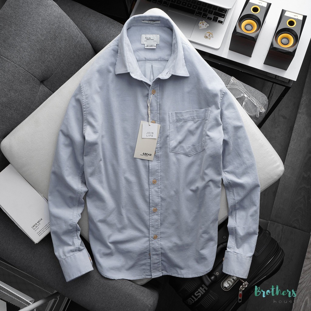 Áo sơ mi nhung P&B, chất nhung cực mịn xịn sò