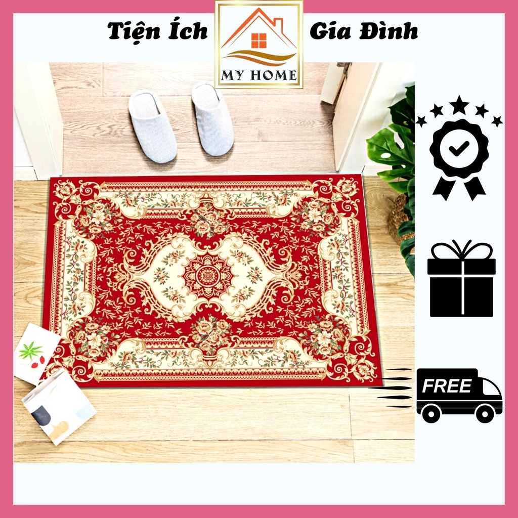 Thảm salon tranh, thảm chùi chân họa tiết cổ điển sang trọng cực đẹp, kích thước 40x60cm
