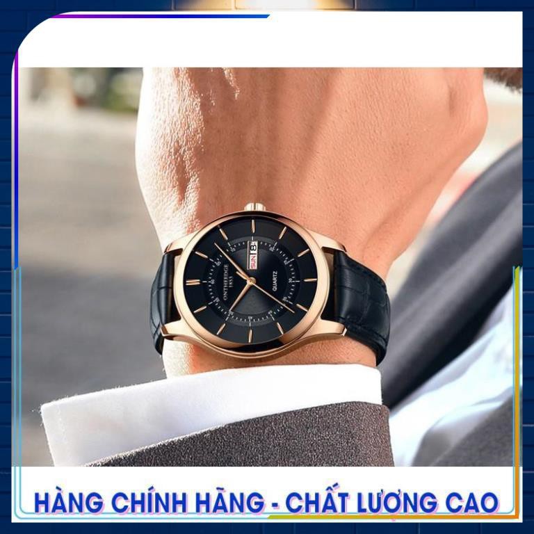 [CAO CẤP] Đồng hồ nam Ontheedge dây da RZY029 fullbox (kèm 2 pin)