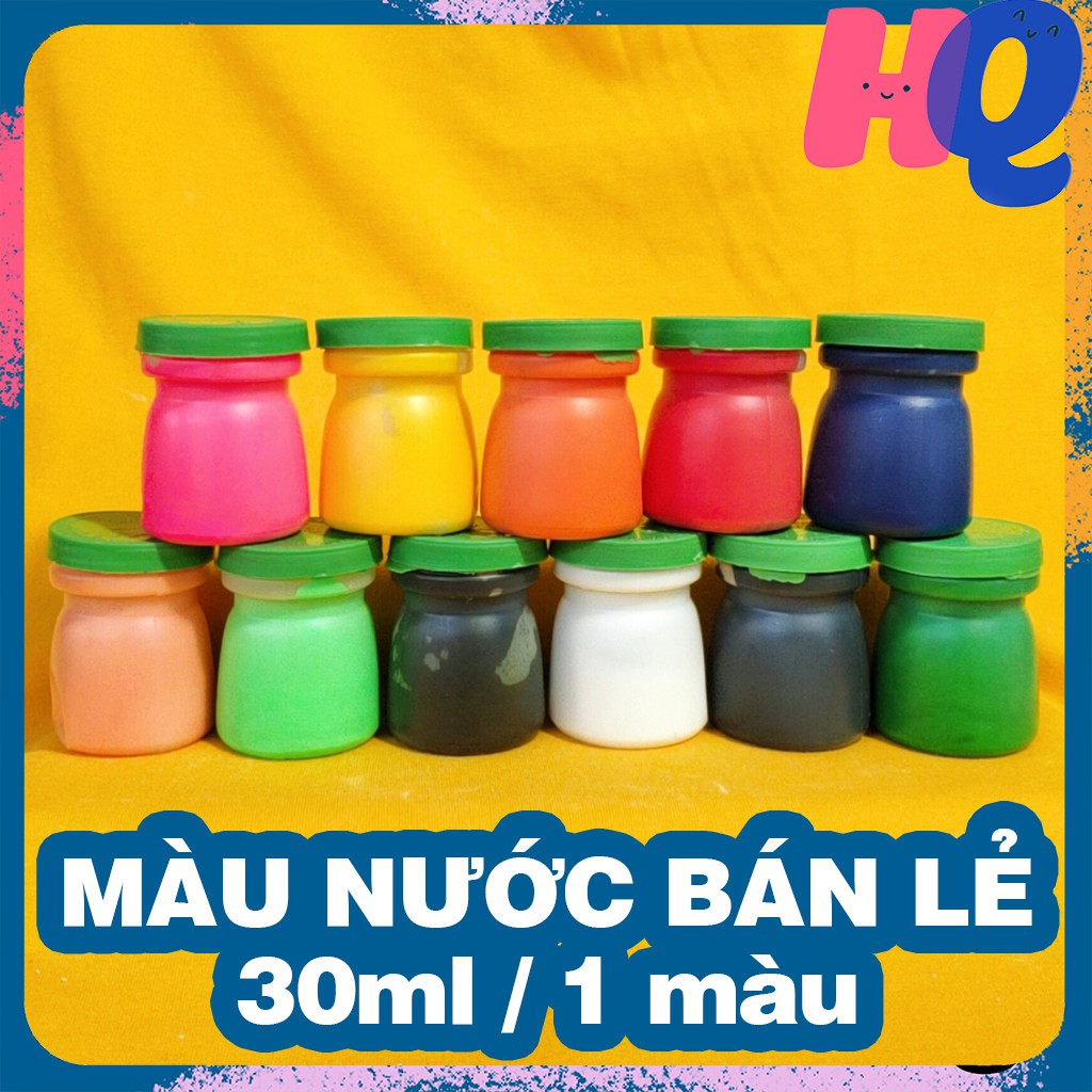 🌈Màu nước tô tượng, vẽ tranh cho bé 30 ml, có 12 màu - Màu loại 1, chất đặc, pha thêm nước khi dùng nên rất tiết kiệm