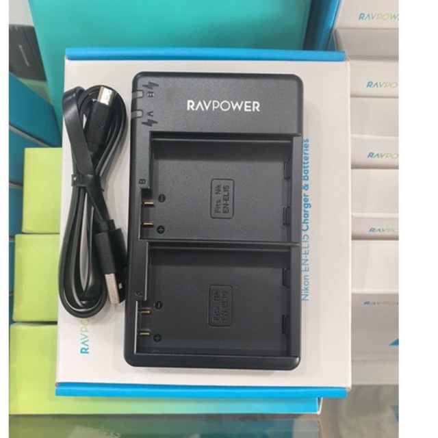 Sạc nhanh pin Nikon EN-EL15 hãng  Ravpower RP-P057 + Cáp sạc