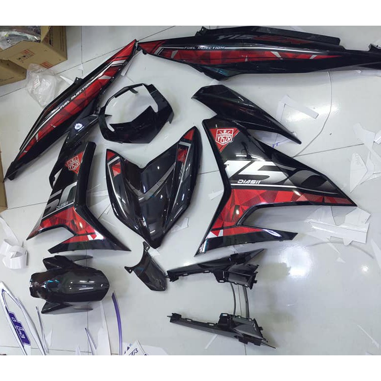 Tem Exciter 150. Tem Y15ZR - 2019, đen đỏ. Chỉnh sửa theo yêu cầu. Sắc nét, bền màu, chống nước