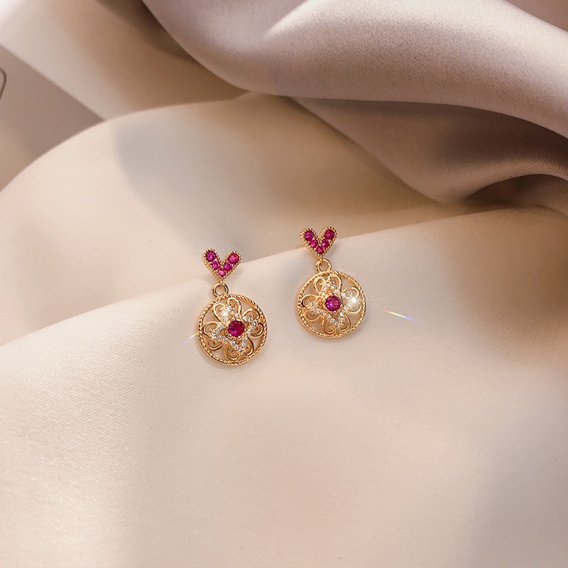 Bông tai đính đá zircon thời trang Hàn Quốc cho nữ