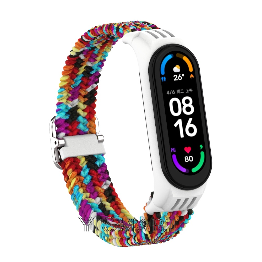 Dây bện đeo đồng hồ co giãn thay thế cho Xiaomi Mi Band 6 5 4 3 Mi Band 6