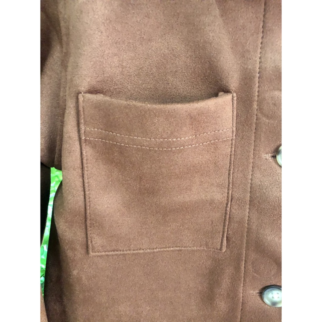 Áo khoác Croptop Da lộn Wonder Nation