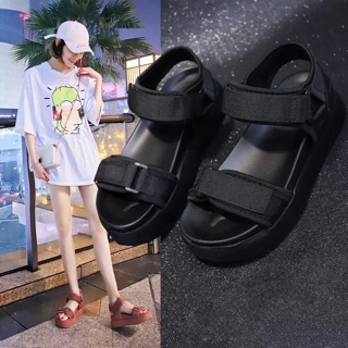 [SẴN ĐEN 37] Sandal cao su đế cao 5cm (ảnh thật ở cuối)