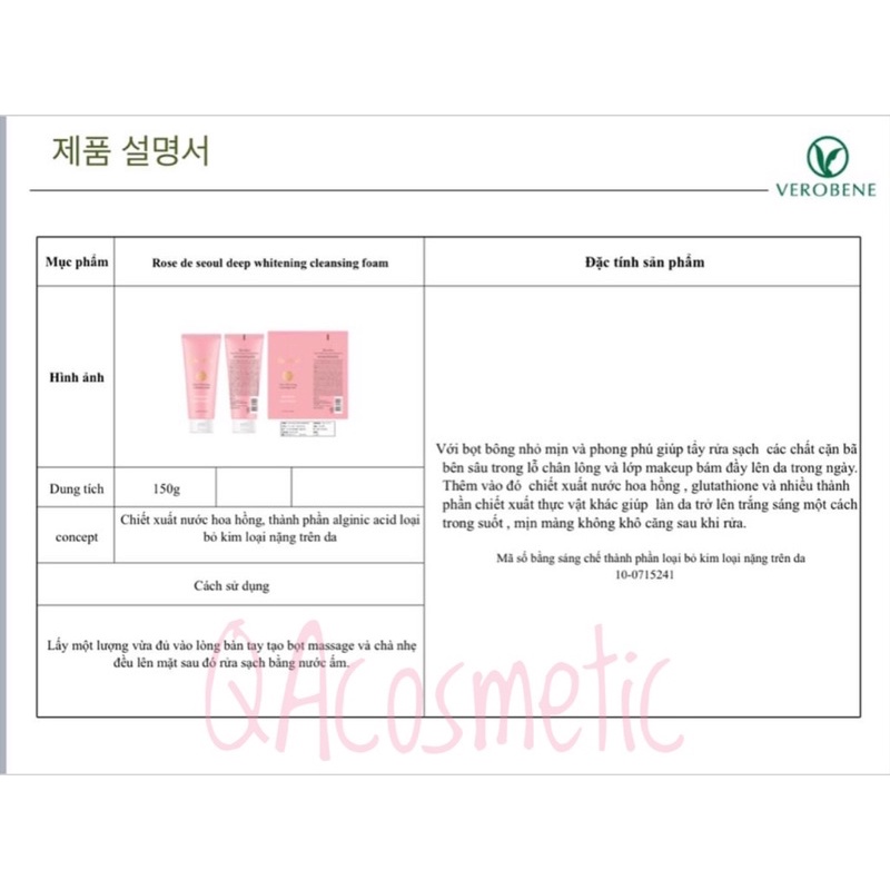 [Xả kho Date 2025] Sữa rửa mặt Rose de Seoul 150g