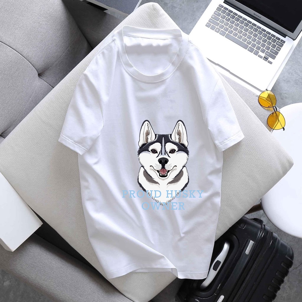 Áo thun cặp nam nữ mang hình chó husky siêu ngầu vừa ra mắt - R51