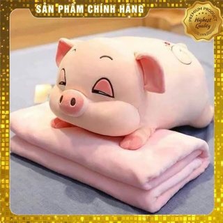 ❄💥💥Bộ chăn gối 3 trong 1 hình heo lười dễ thương💥💥