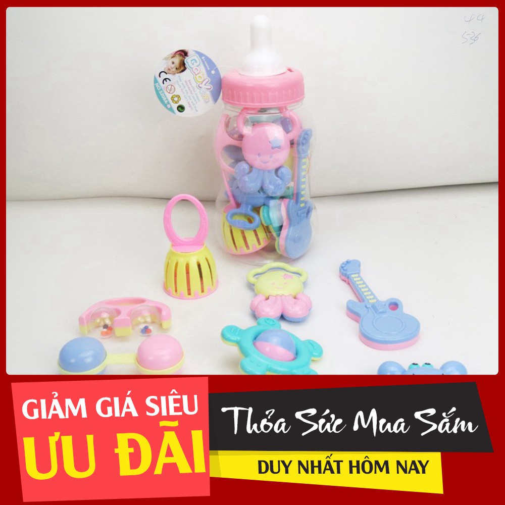 (Hàng Đẹp)  Bộ đồ chơi cho bé 1-2 tuổi trong bình sữa - 8670 (Rẻ Là Mua)