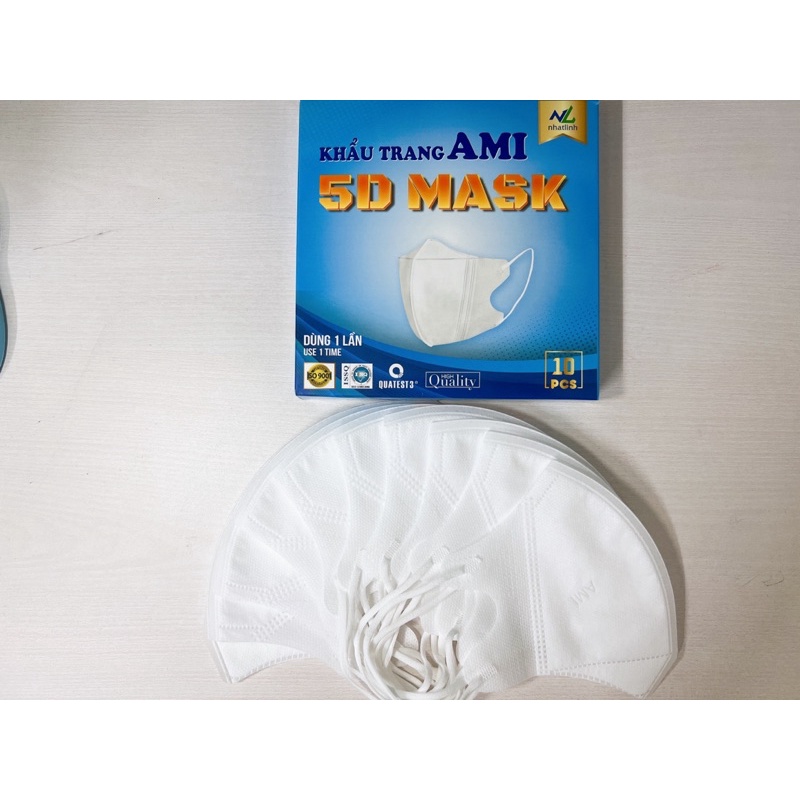 Hộp khẩu trang 5d (10 cái/1 hộp) thoáng khí dễ thở Ami - Amiofficial