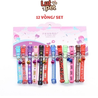 [Mã PET50K giảm 8% - tối đa 50K đơn 250K] (12Vòng/Set) Vòng lục lạc chó mèo dây đeo cổ - phụ kiện chó mèo