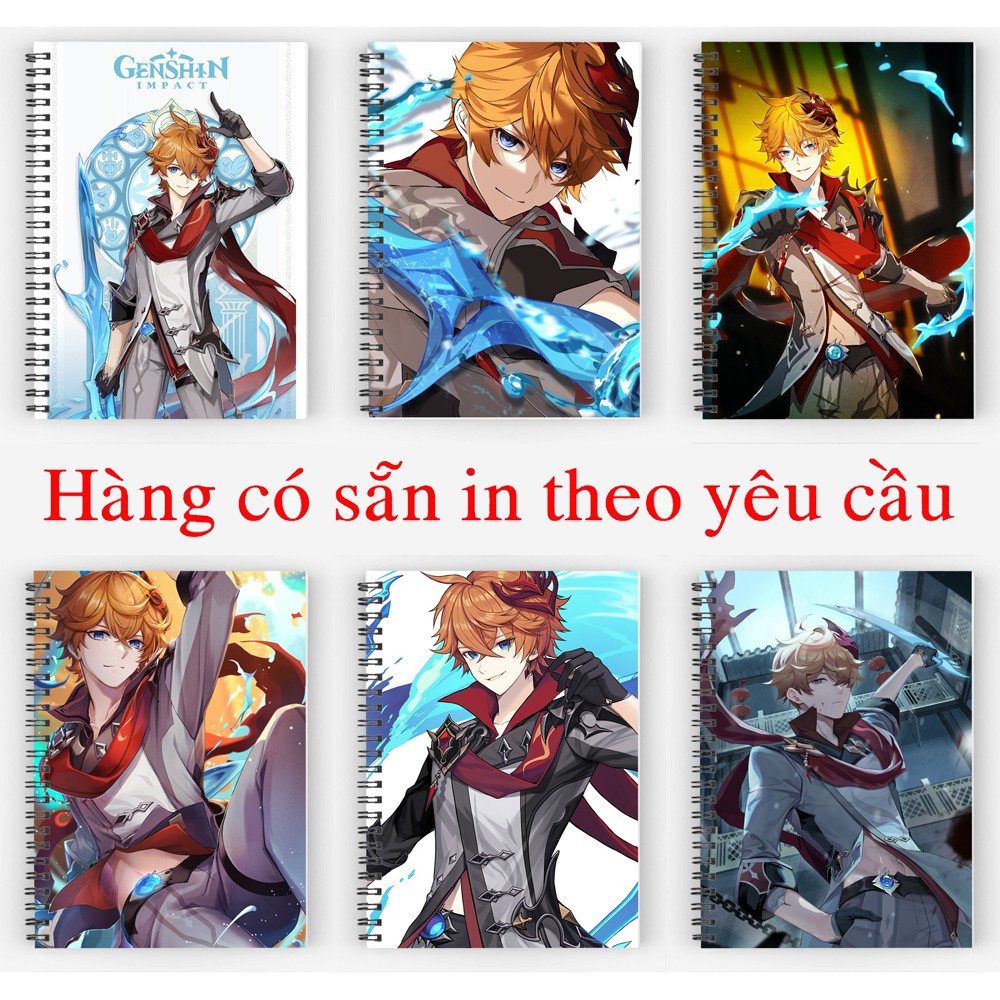sổ tay anime manga game Tartaglia genshin impact sổ gáy xoắn