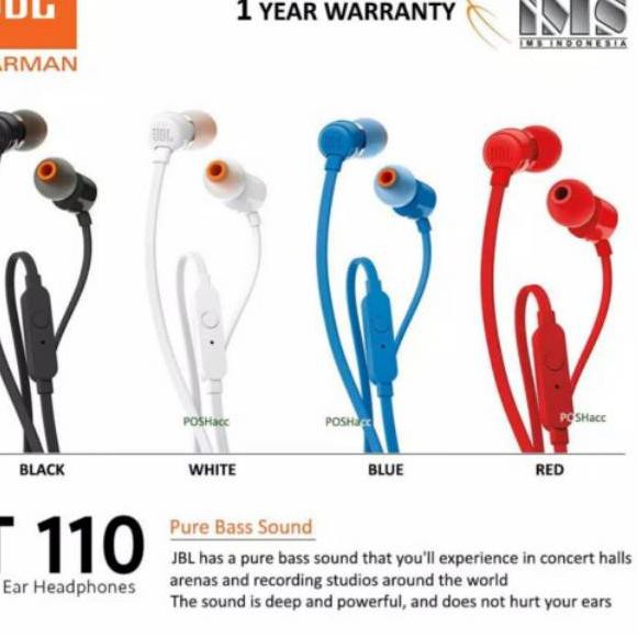 Tai Nghe Nhét Tai Jbl T110 Có Mic Và Dây Dẹt 1 Th Chính Hãng