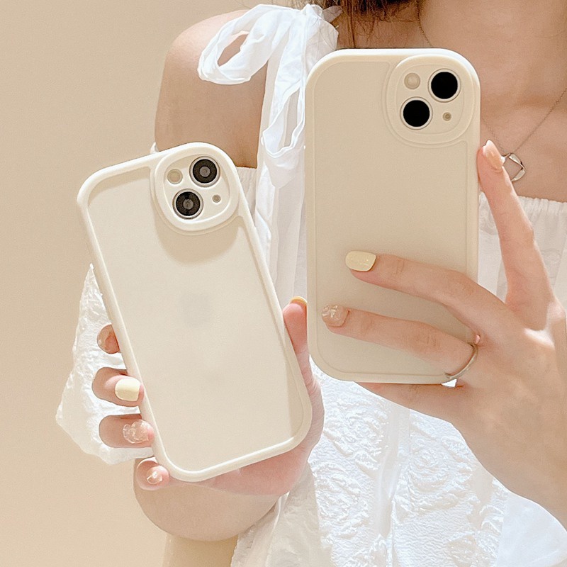 Ốp lưng silicon mềm màu trắng cổ cổ mắt lớn OPPO A52 A92 A53 A33 A31 A5 A9 A15S A7 A5S A12 A11K F9 Pro F11 A36 A76 A83 A55 A95 A74 A93 A96 Reno 5 6 Realme C1 9i Vỏ bọc Bumper Cô gái phụ nữ
