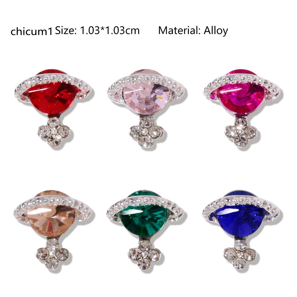 [Hàng mới về] Set 5 phụ kiện trang trí móng tay bằng hợp kim hình hành tinh 3D lấp lánh cho nữ