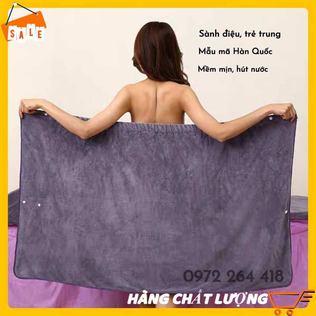 KHĂN TẮM BODY♥FREESHIP♥ Áo quây tắm, áo choàng tắm spa siêu thấm loại dày cực xinh cho bạn gái sành điệu