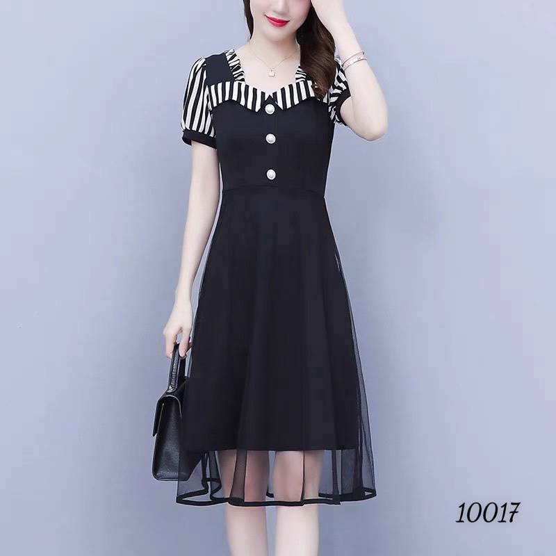 MẪU THỜI TRANG CÔNG SỞ | ĐẦM UMI PHỐI LƯỚI DÁNG SUÔNG NHẸ NHÀNG THANH TAO UP