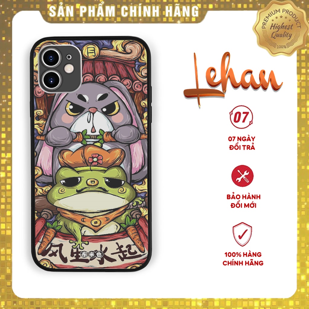 Case iphone LEHAN case xinh THỎ DÀI TAI ẾCH XANH cho Iphone 6 7 8 Plus 11 12 13 mini Pro Max X Xr MYS20220076