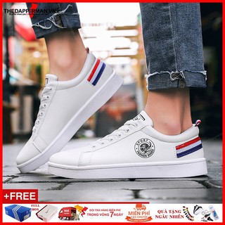 Giày sneaker thể thao nam trắng gót đỏ TDM7635