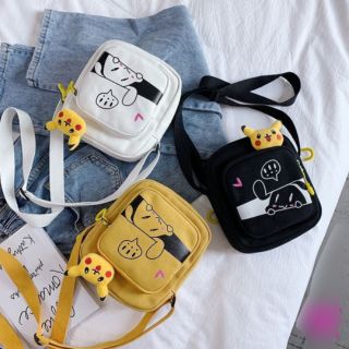 Túi chéo tote Poke tặng kèm Pika đeo chéo đi chơi tặng bạn nữ ngày sinh nhật  -TCTL00080