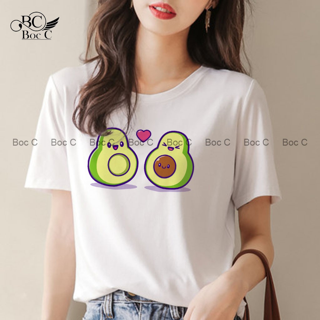 Áo phông nữ mùa hè đi biển mặc nhà đồ đôi chất cotton siêu cute Bocc áo thun tay ngắn in hình đẹp AVOCADO COUPLE - Z33