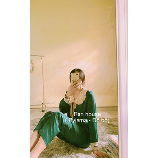 Bộ Đồ ngủ Pijama Tay dài- Quần dài lụa Mango cao cấp freesize 38-60kg