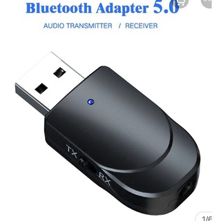 USB thu phát âm thanh Bluetooth 5.0 với cáp AUX 3.5