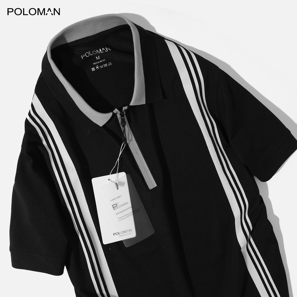 Áo thun Polo nam cổ bẻ ZIPPE vải cá sấu Cotton xuất xịn, chuẩn form,sang trọng-lịch lãm P64 - POLOMAN | BigBuy360 - bigbuy360.vn