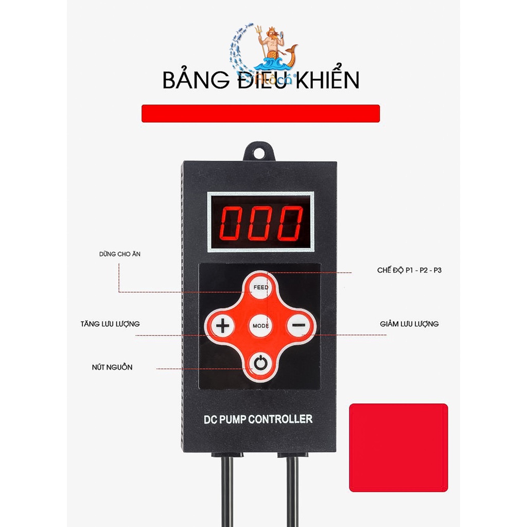 Máy bơm bể cá điện 1 chiều 24V Hopar DC 5000L - DC 7000L -  DC 10000L -  DC 12000L -  DC  15000L -  DC 18000L-DC 20000L