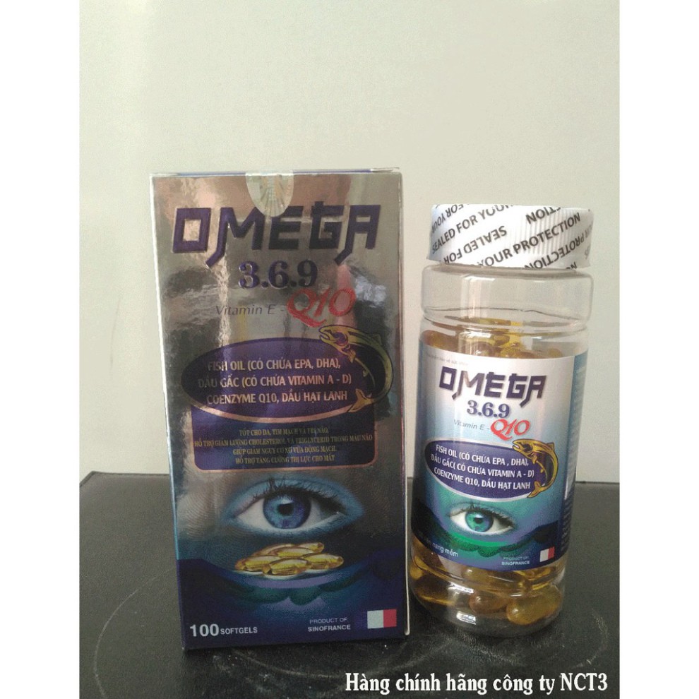 DẦU CÁ OMEGA 3.6.9 Bổ não Sáng mắt, Khỏe Tim Mạch (100 viên) ( Hàng chính hãng công ty NCT3 ) | Thế Giới Skin Care