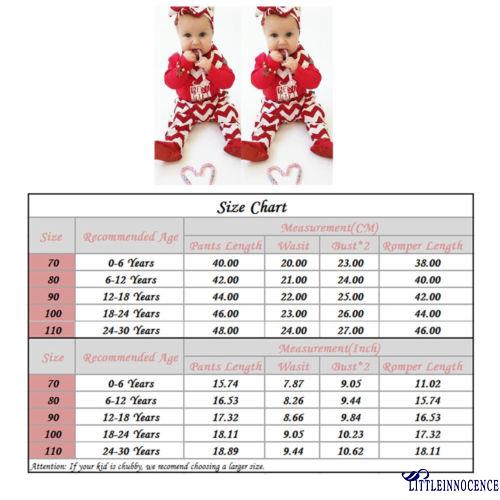 ❤XZQ-Best 3PCS Lovely Newborn Kids Baby Girls Christmas Long Sleeve Romper + Waved Long Pants + Headband Outfits Set