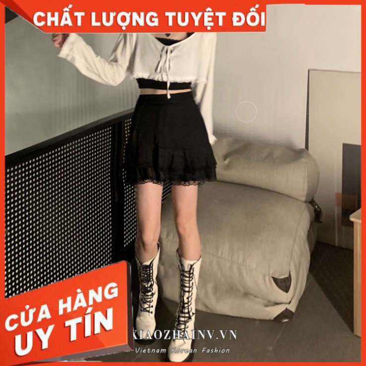 Áo Tay Dài / Áo Hai Dây Mảnh / Chân Váy Ren Xiaozhainv Điệu Đà Phong Cách Hàn Quốc 2 Màu Tùy Chọn Cho Nữ - Hàng nhập khẩ