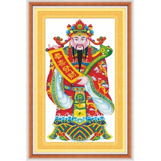 Tranh Thêu Chữ Thập Thần Tài Đến Rồi 21573 (KHÁCH TỰ THÊU) kt:55x88cm