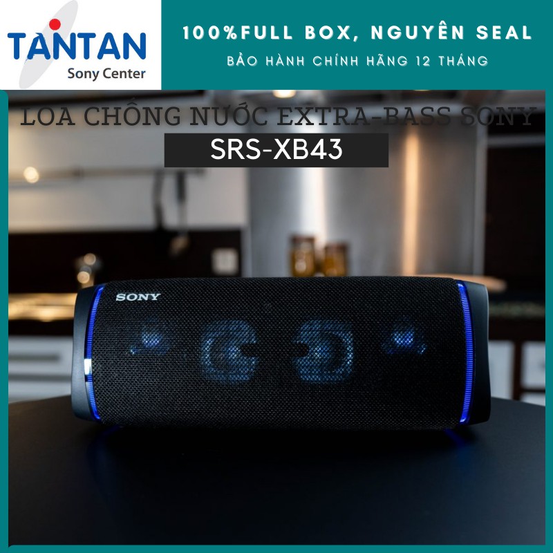 Loa BLUETOOTH EXTRA-BASS Sony SRS-XB43 | 2 Loa Tweeter - Live Sound - Party Chain - Pin: 24h - Type C - Chống nước, bụi