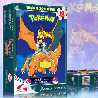 Tranh xếp hình 63 mảnh - Ash,Pikachu & Chariza