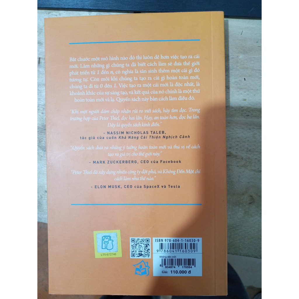 Sách-Không đến một(Zero to one)