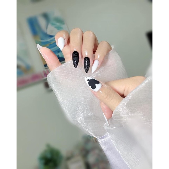 Nailbox - mẫu móng nhọn phối nhám