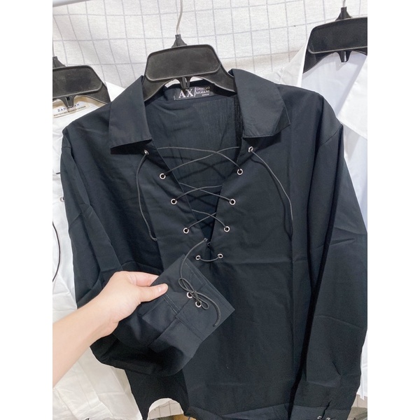 Sơmi Nam thiết kế đan dây quý tộc