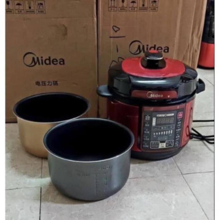 NỒI ÁP SUẤT ĐIỆN LOẠI 2 LÕI NỒI HÃNG MIDEA DUNG TÍCH 5 LÍT ..