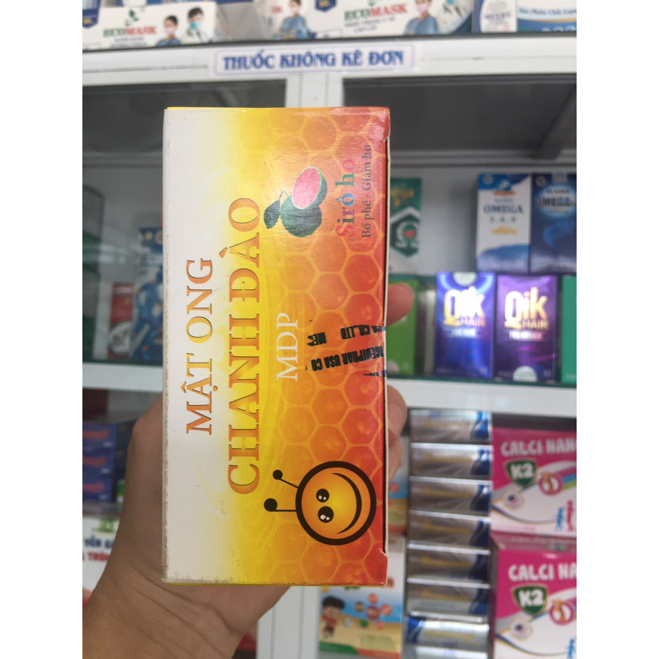 Siro Mật Ong Chanh Đào – Hỗ trợ bổ phế giảm ho do viêm họng, ho lâu ngày, ho do lạnh 25 gói x 5ml- tặng tâm bong cao cấp